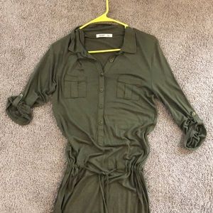 Olive green long dress